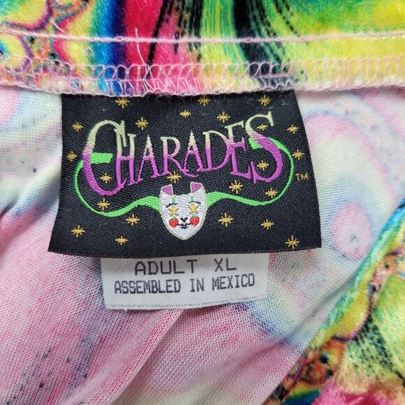 Charades Mod Go Go Flower Power Velour Dress Shiny Yellow Boots & Hat Costume XL - Picture 8 of 15